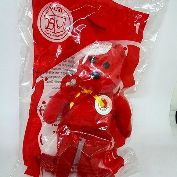 2004 TY Inc Beanie Babies Happy Meal 25th Anniversary Bear #1 Unopened - Picture 3 of 4